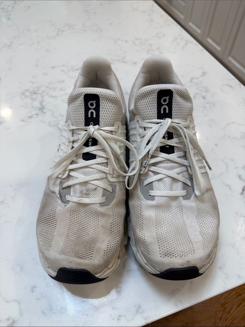 On Running Men's White/Black Lightweight Mesh Running Sneakers